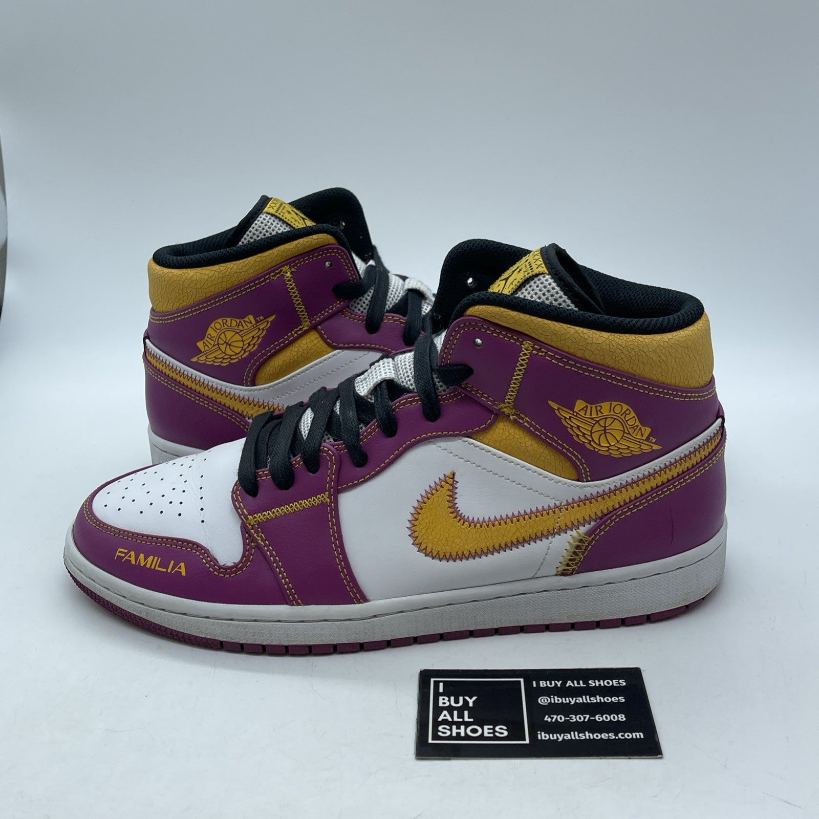 Size 11 - Air Jordan 1 Mid Día de Muertos White Purple Leather (DC0350-100)