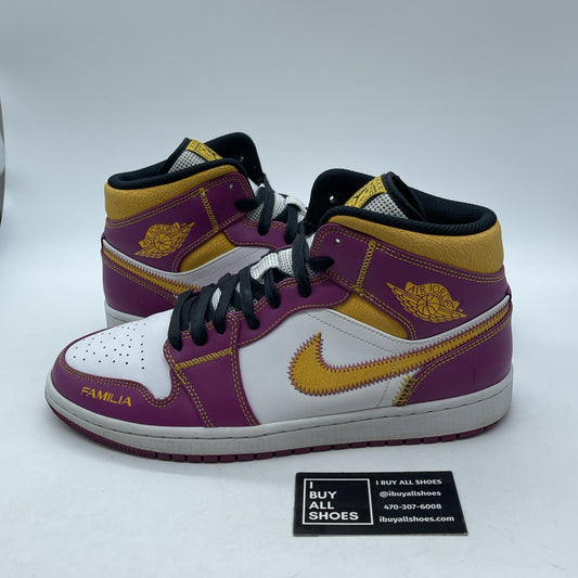 Size 11 - Air Jordan 1 Mid Día de Muertos White Purple Leather (DC0350-100)