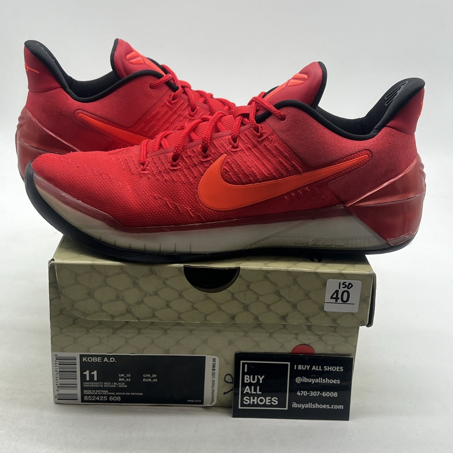 Size 11 - Nike Kobe A.D. University Red (852425-608)