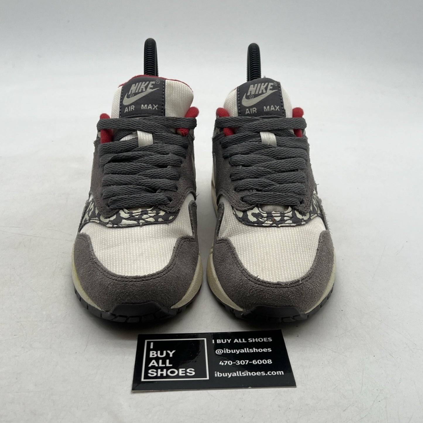 Size 5 - Nike Air Max 1 Grey Leopard W (319986-099)