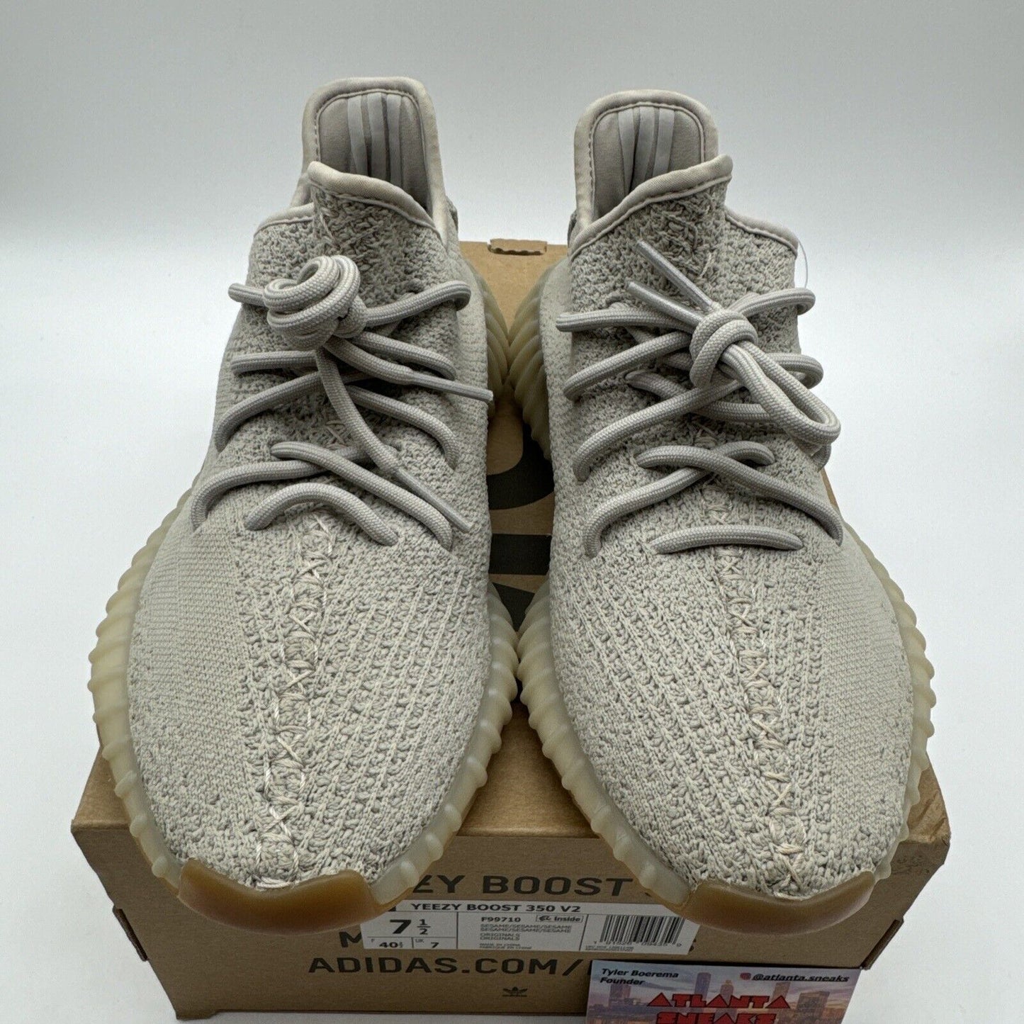 Size 7.5 - adidas Yeezy Boost 350 V2 Low Sesame Grey Gum Bottom OG All First Rls