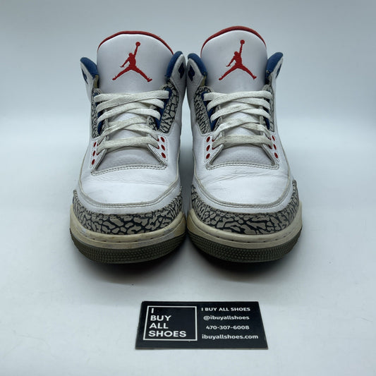 Size 11 - Jordan 3 Retro OG Mid True Blue White Grey Suede Leather (854262-106)