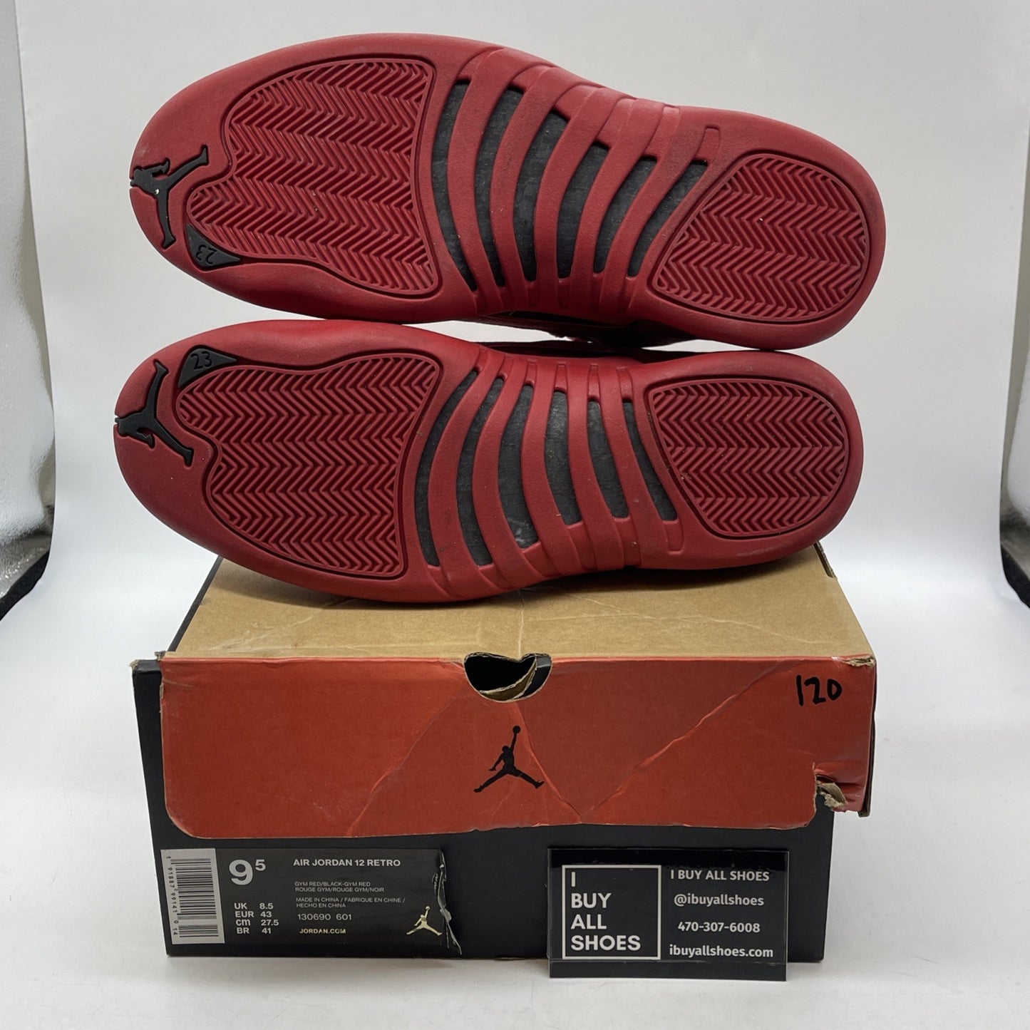 Size 9.5 - Air Jordan 12 Retro Gym Red Black Suede Leather (130690-601)