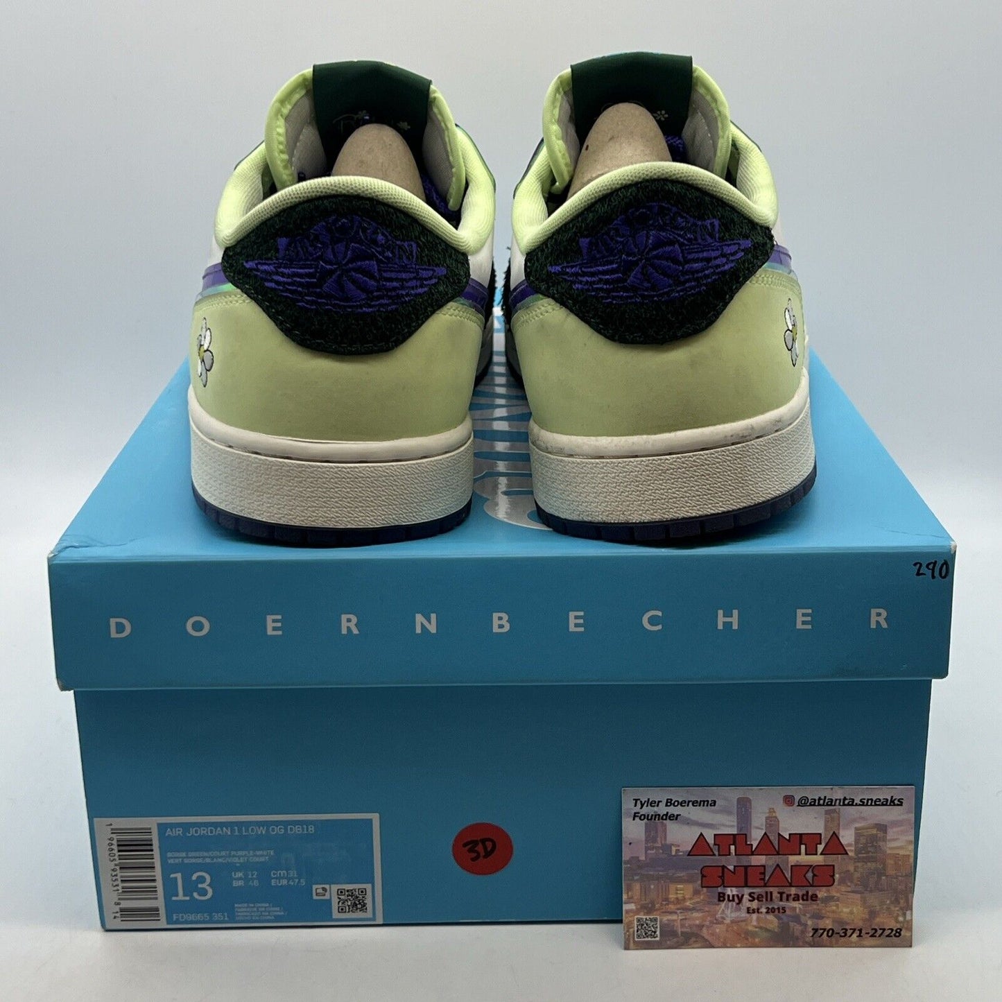 Size 13 - Jordan 1 Retro Low OG Doernbecher 2023 Green White (FD9665-351)