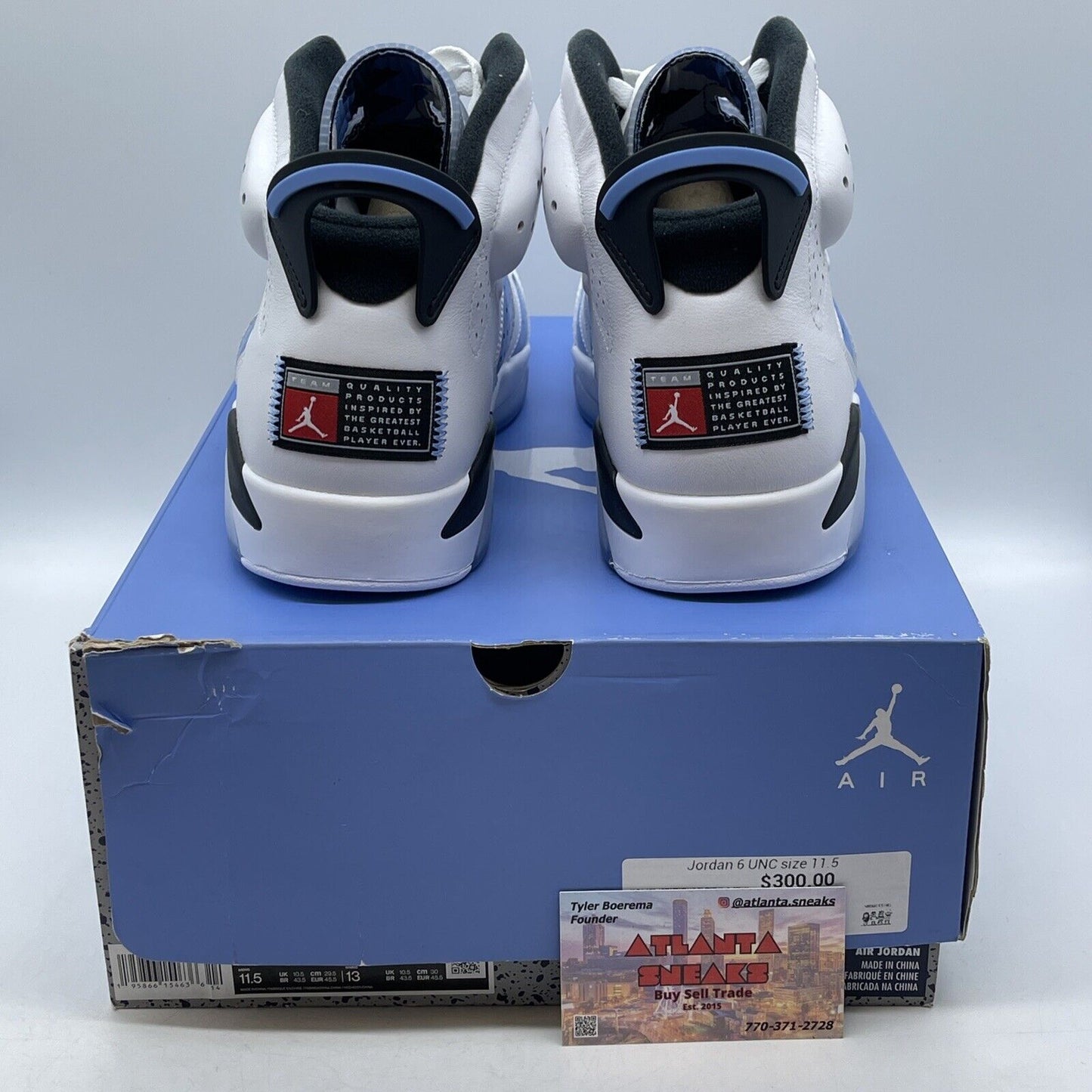 Size 11.5 - Jordan 6 Retro Mid UNC Home White Black Blue Suede (CT8529-410)