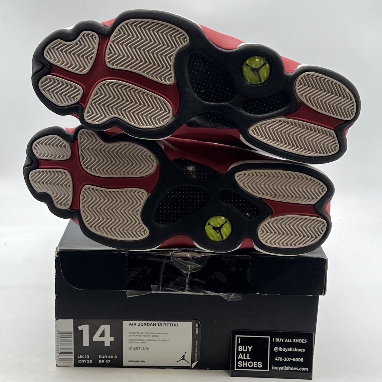 Size 14 - Air Jordan 13 Retro 2014 Grey Toe (414571-126)