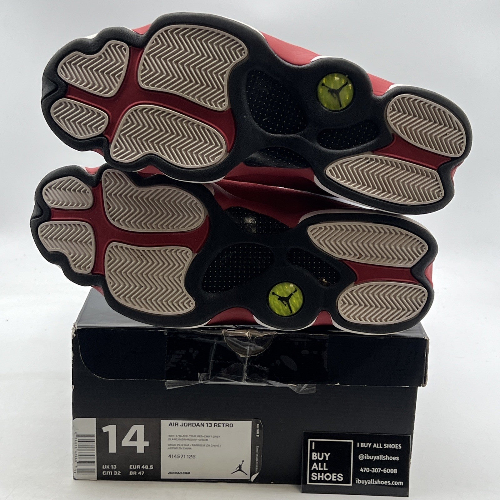 Size 14 - Air Jordan 13 Retro 2014 Grey Toe (414571-126)