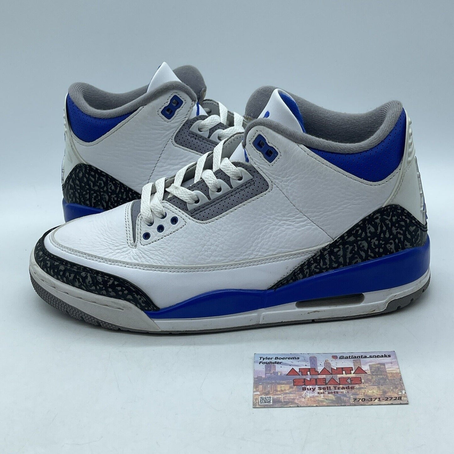 Size 9 - Jordan 3 Retro Mid Racer Blue White Leather Grey Suede (CT8532-145)