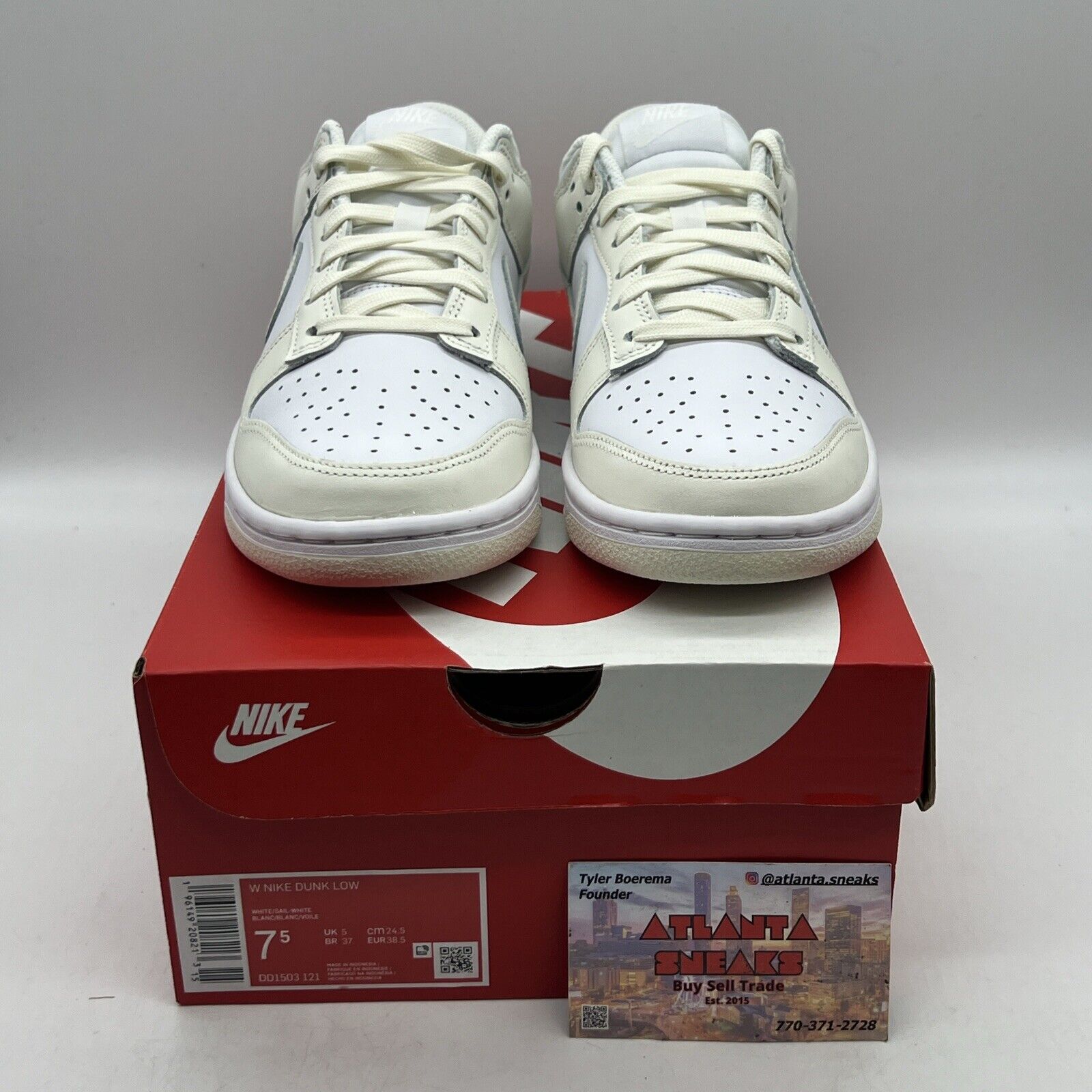 Nike Dunk Low White Sail DD1503-121 Women's Sneakers Size 7.5 Brand New Og All