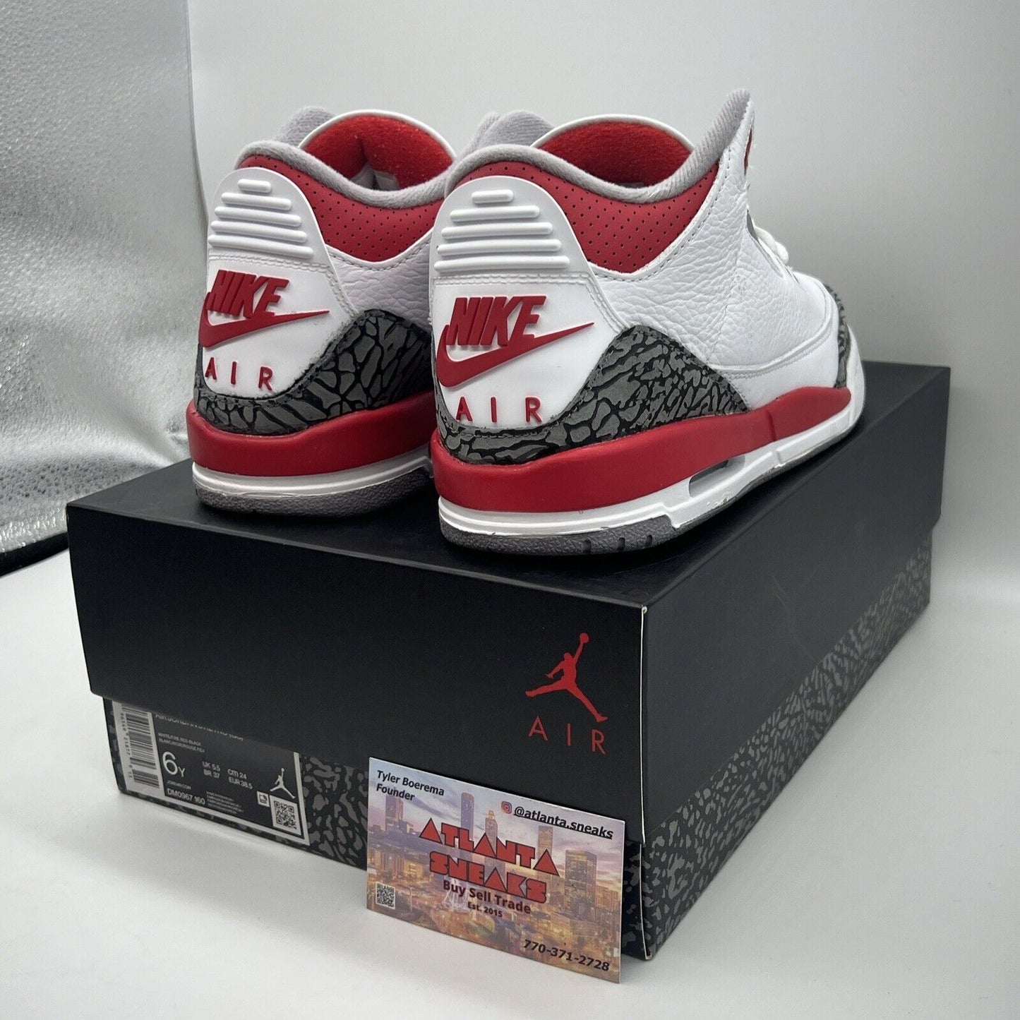 Size 6 - Jordan 3 Retro Mid Fire Red Brand New Og All Red White Cement