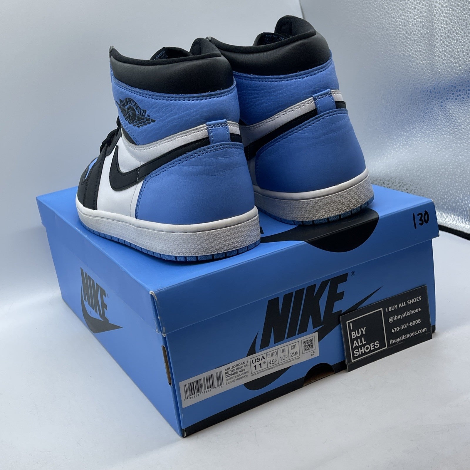 Size 11.5 - Jordan 1 Retro OG High UNC Toe Blue Black White (DZ5485-400)