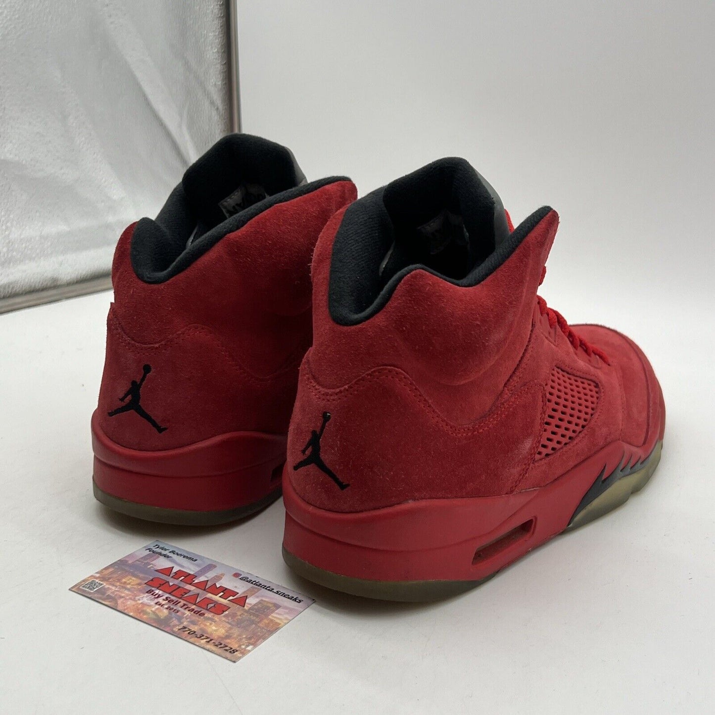 Size 10.5 - Air Jordan 5 Retro Red Suede Black Grey (136027-108)