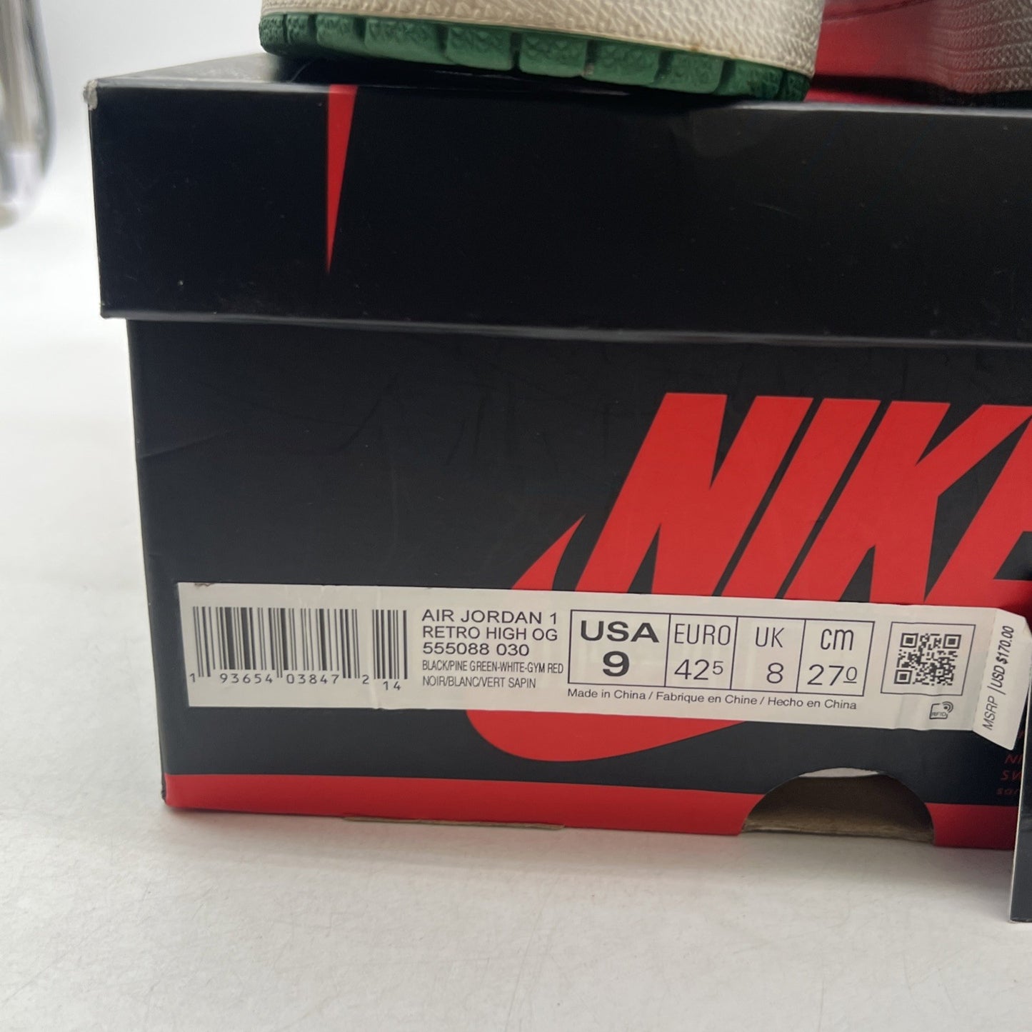 Size 9 - Air Jordan 1 Retro OG High Pine Green 2.0 (555088-030)