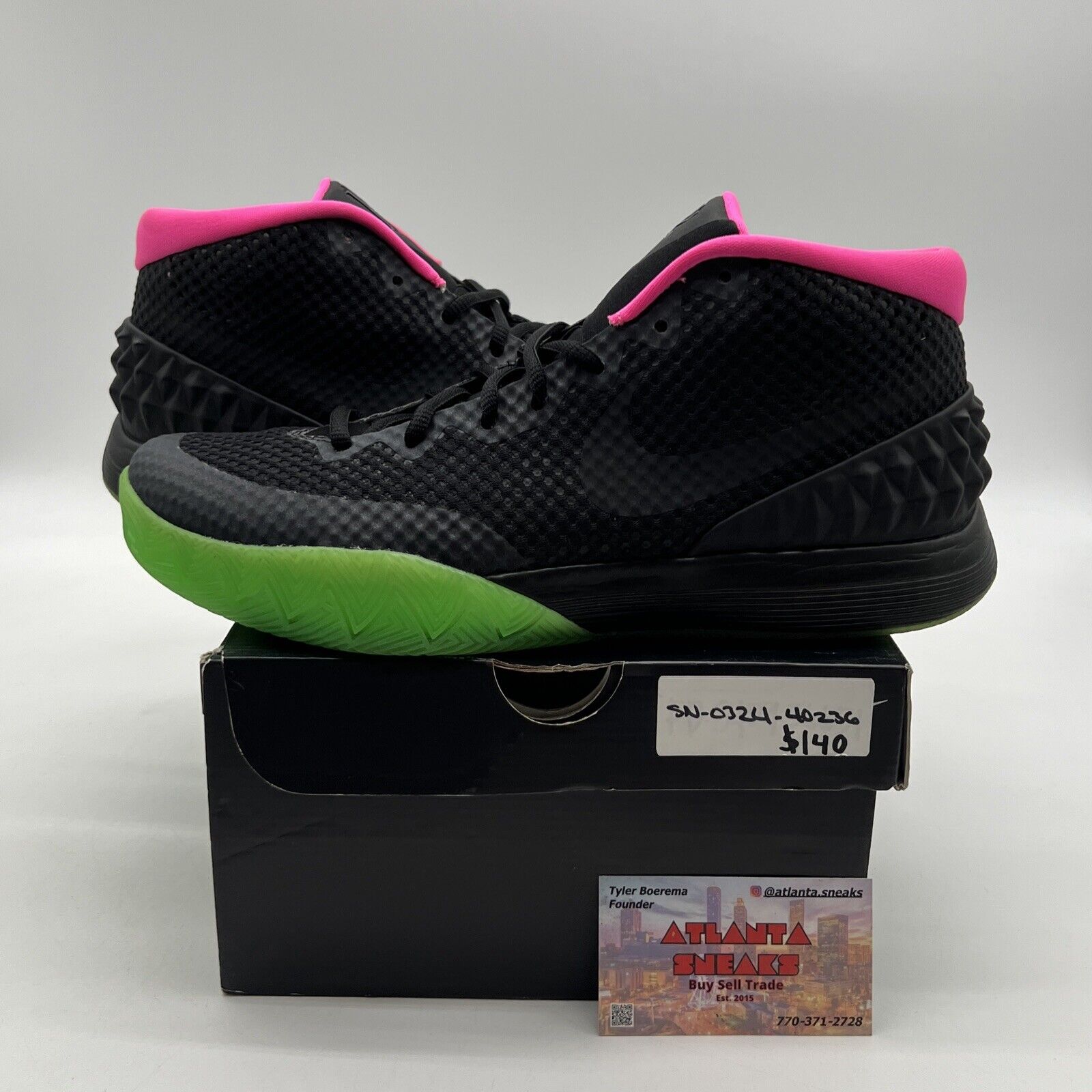 Size 9.5 - Nike Kyrie 1 iD Nike By You Black Pink Green (747423-991)