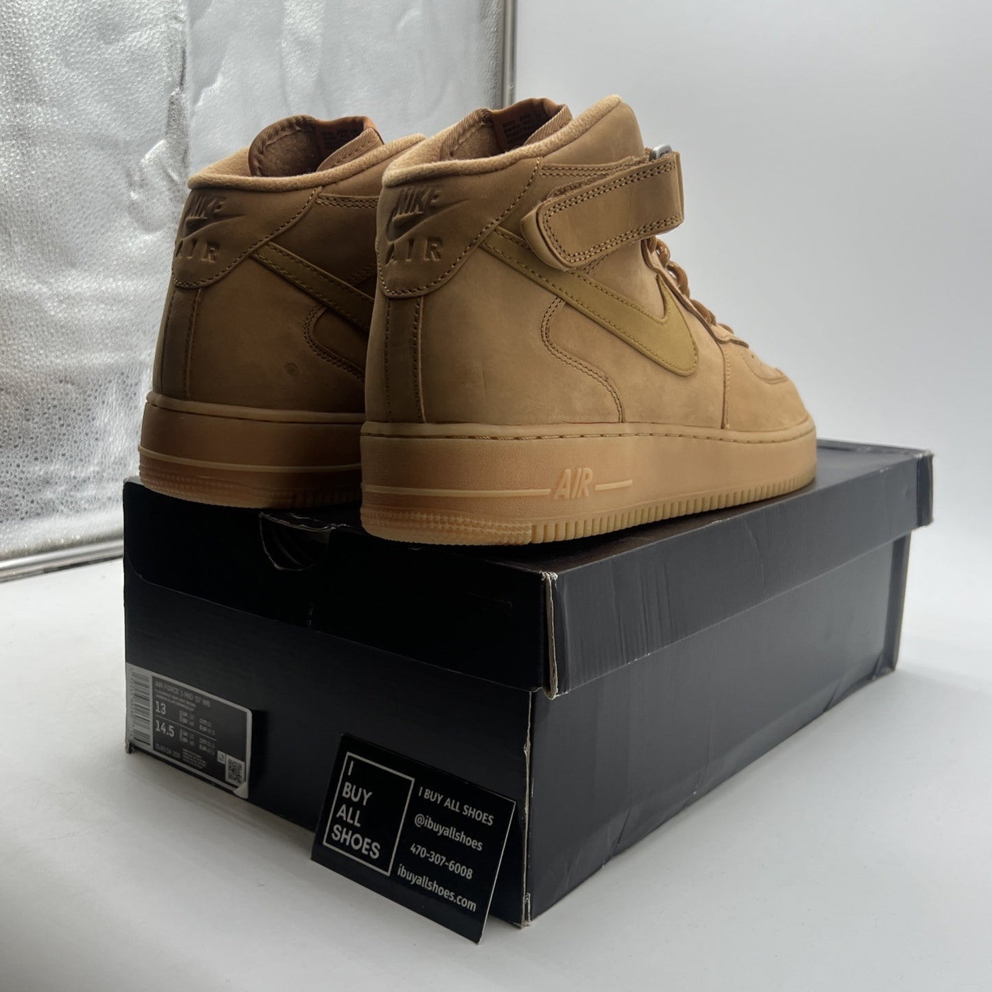 Size 13 - Nike Air Force 1 '07 Mid Flax (DJ9158-200)