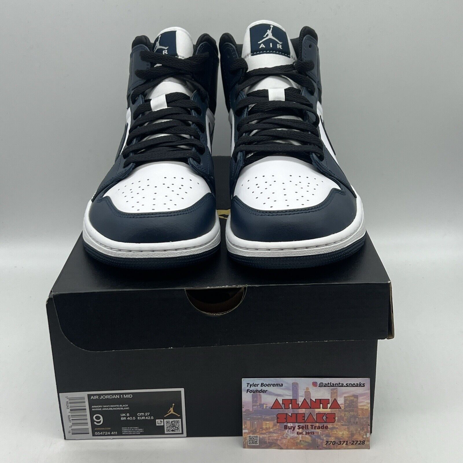 Size 9 - Jordan 1 Mid Armory Navy 2021 Brand New Og All