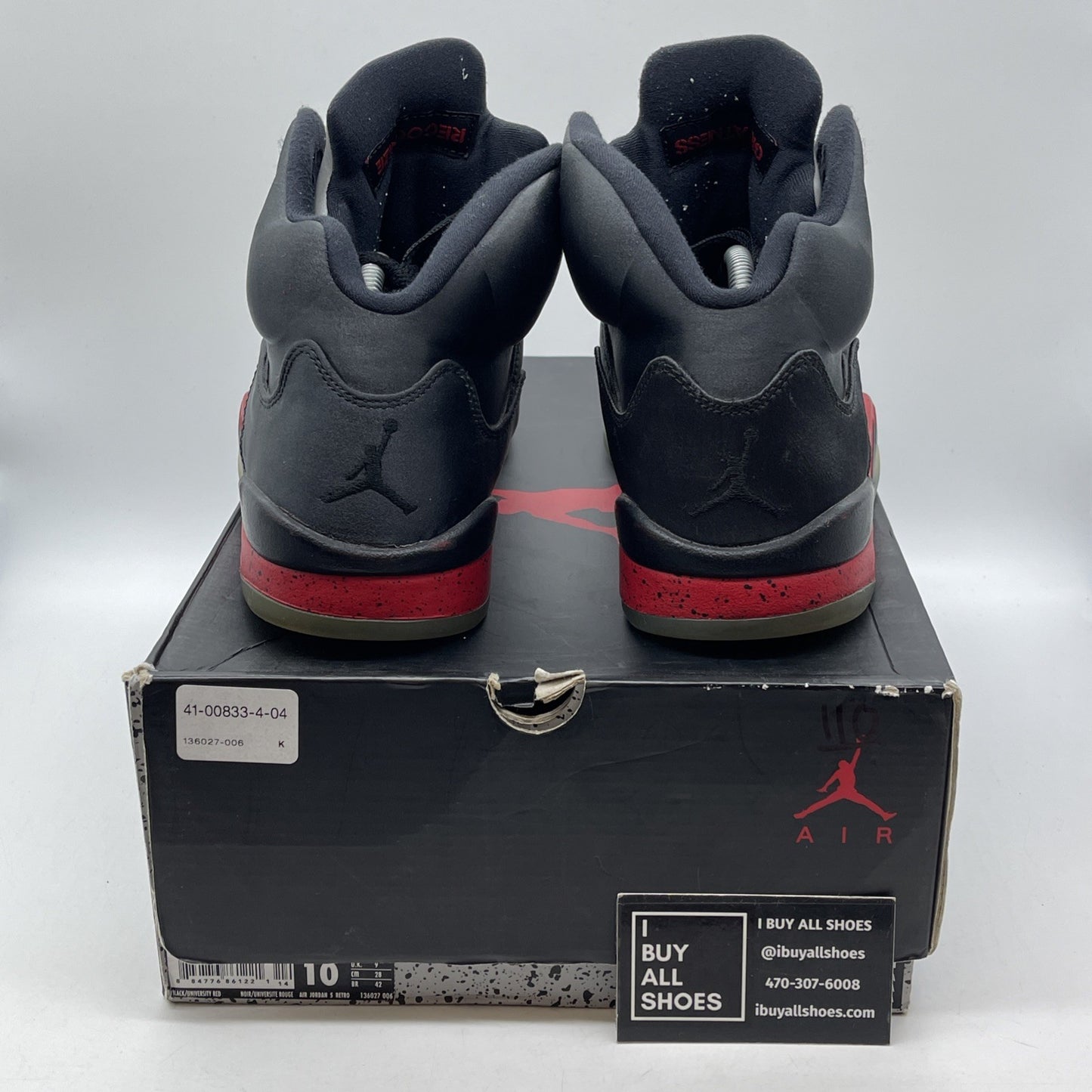 Size 10 - Air Jordan 5 Retro Satin Bred Black Red (136027-006)