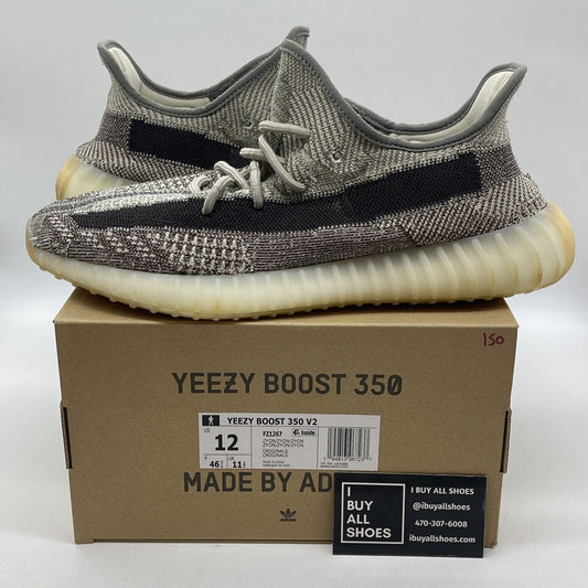 Size 12 - adidas Yeezy Boost 350 V2 Low Zyon White Black Suede (FZ1267)