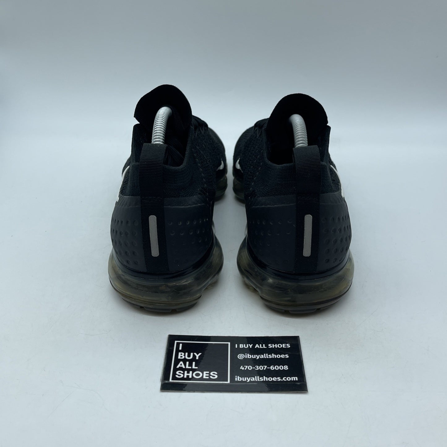 Size 9.5 - Nike Air VaporMax Flyknit 2 Black White Suede Leather (942842-001)