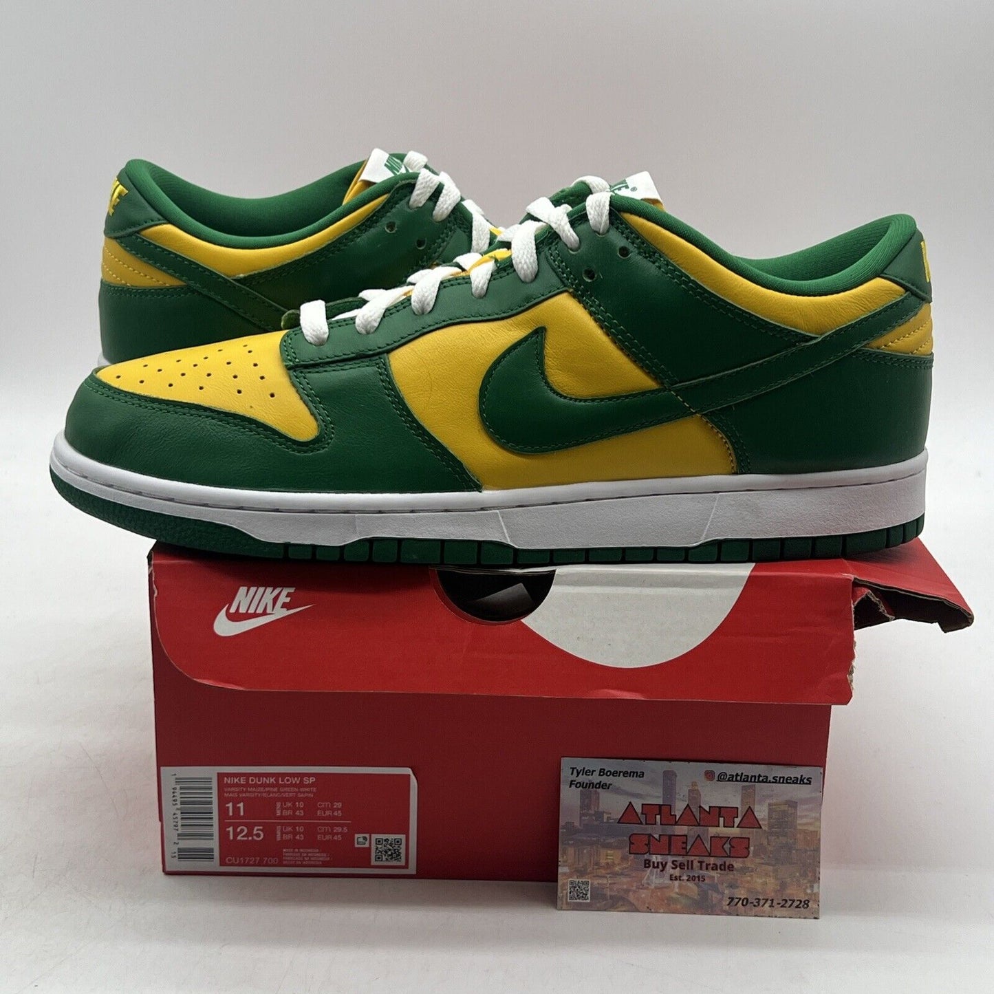 Size 11 - Nike Dunk SP 2020 Low Brazil Yellow Green White (CU1727-700).