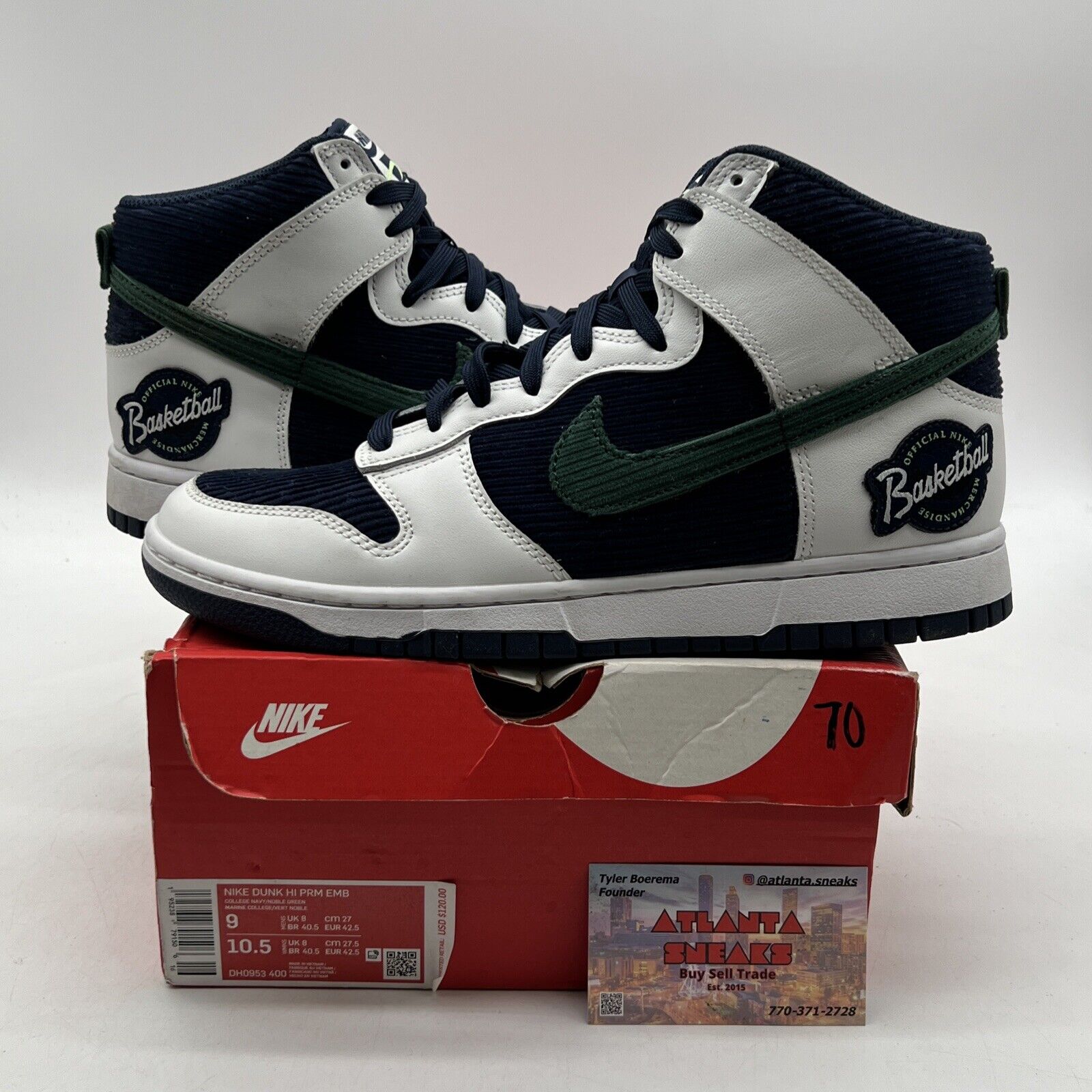 Size 9 - Nike Dunk High Sports Specialties Navy White (DH0953-400)