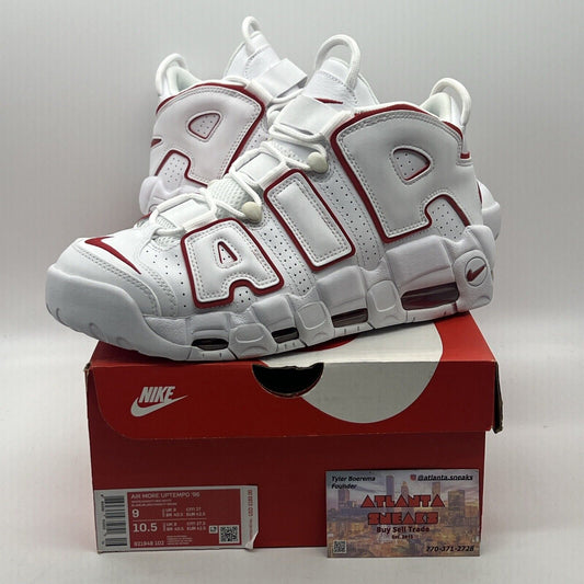 Size 9 - Nike Air More Uptempo White Varsity Red 2018 (921948-102)