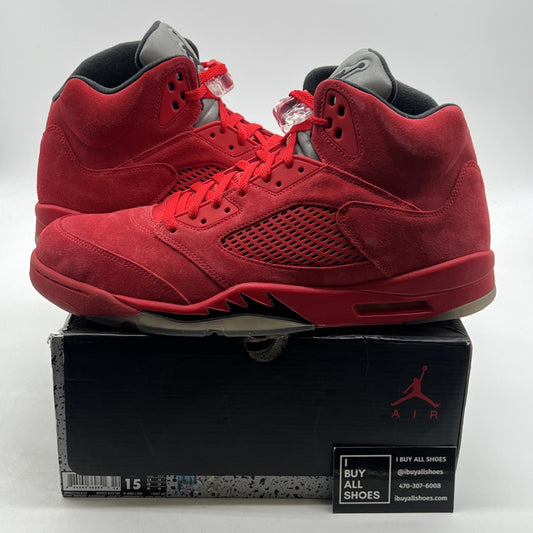 Size 15 - Air Jordan 5 Retro Red Suede (136027-602)