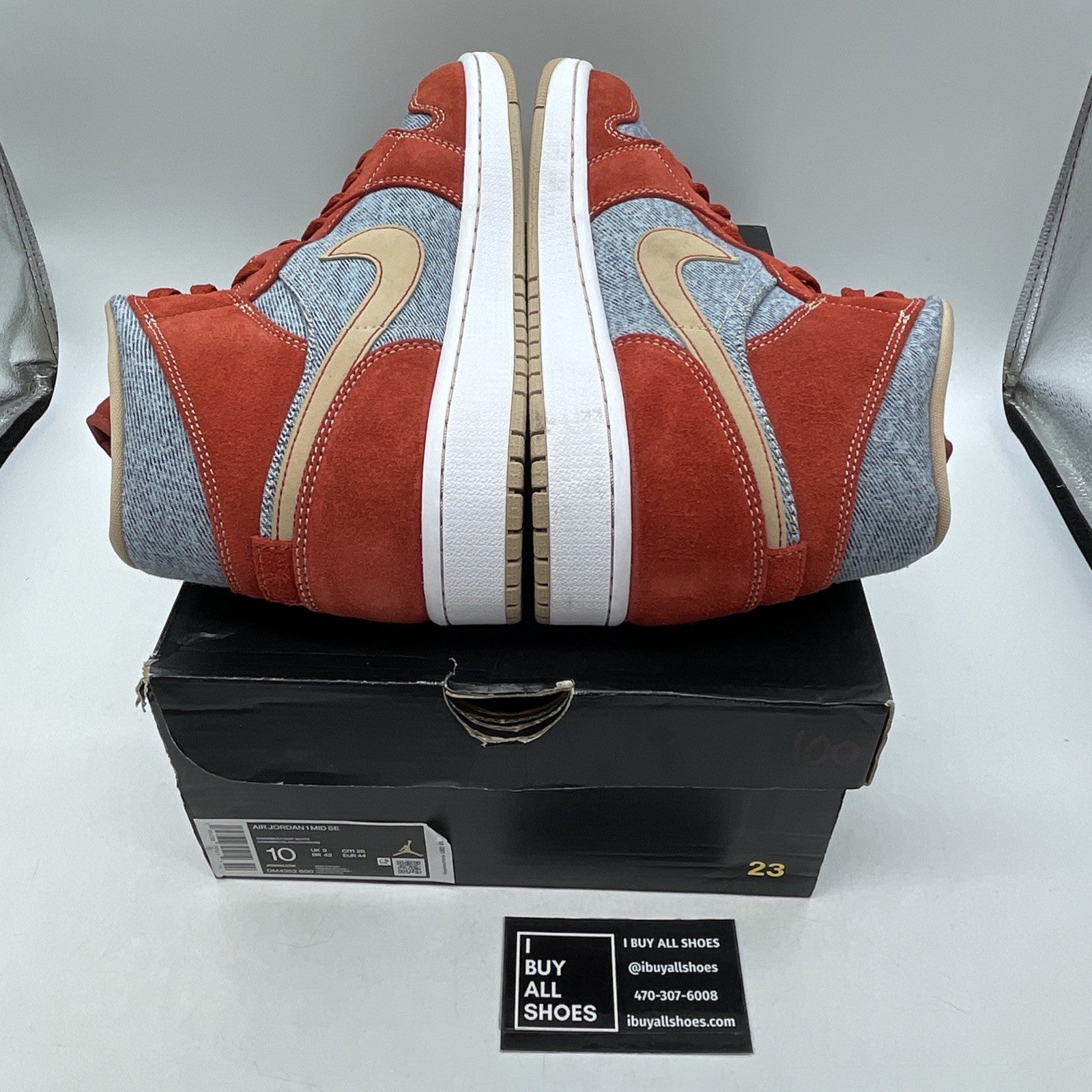 Size 10 - Air Jordan 1 Mid Denim Red Blue Brown Suede (DM4352-500)