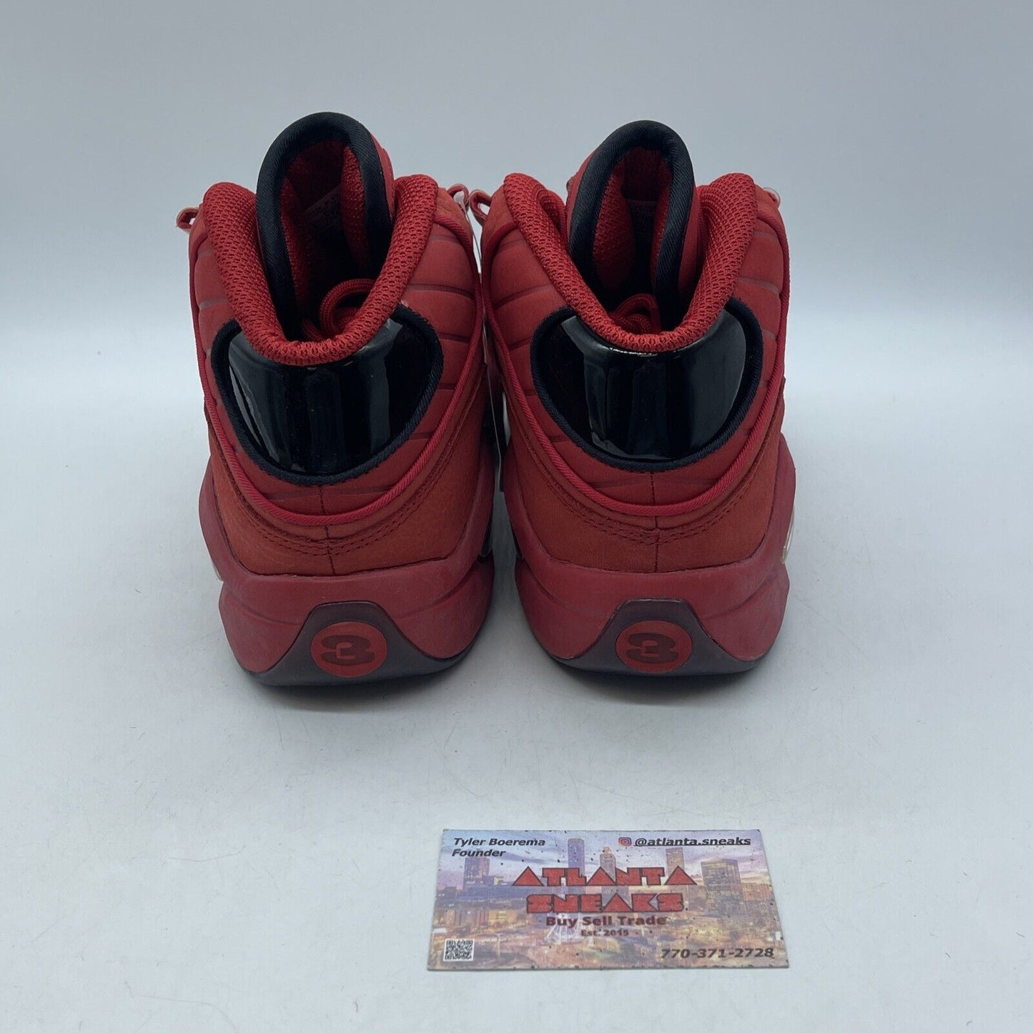 Size 8.5 - Reebok Question Mid Scarlet Red Black Suede Leather (FW5304)