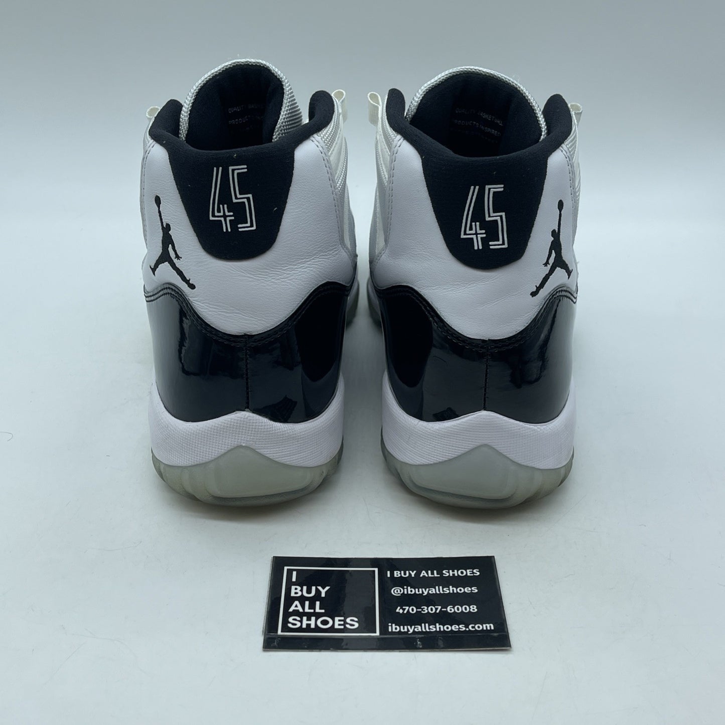 Size 10 - Jordan 11 Retro High Concord Black White Leather (378037-100)