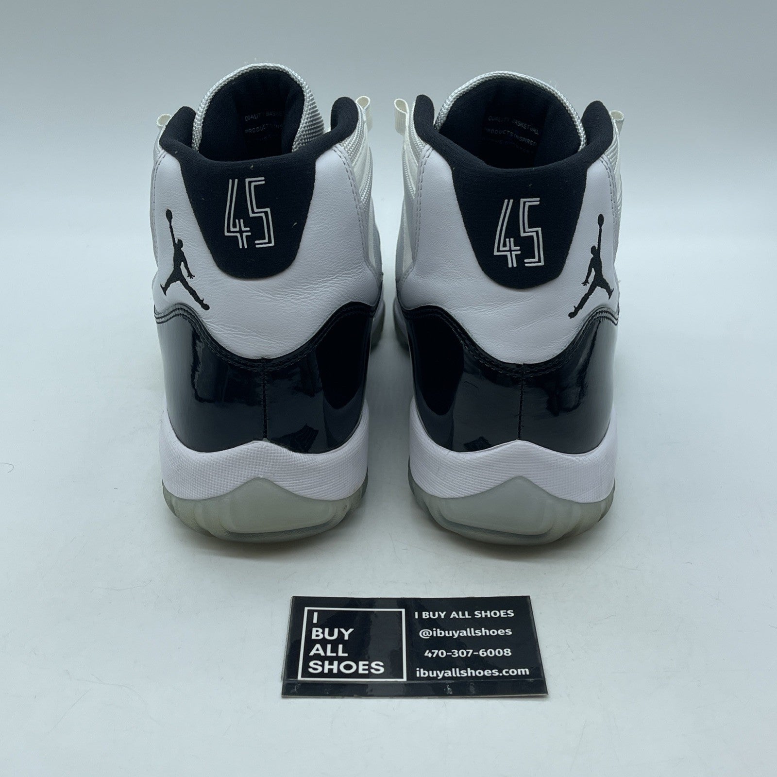 Size 10 - Jordan 11 Retro High Concord Black White Leather (378037-100)