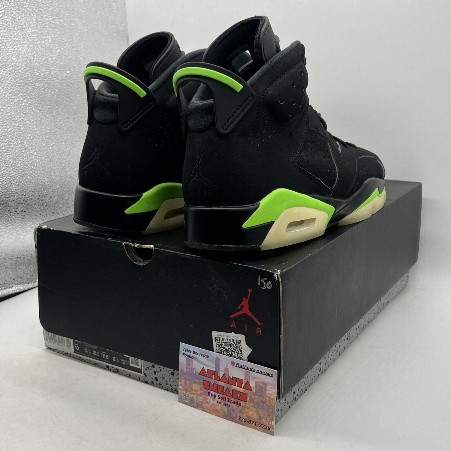 Size 10 - Jordan 6 Retro Electric Green 2021 Black Suede (CT8529-003)