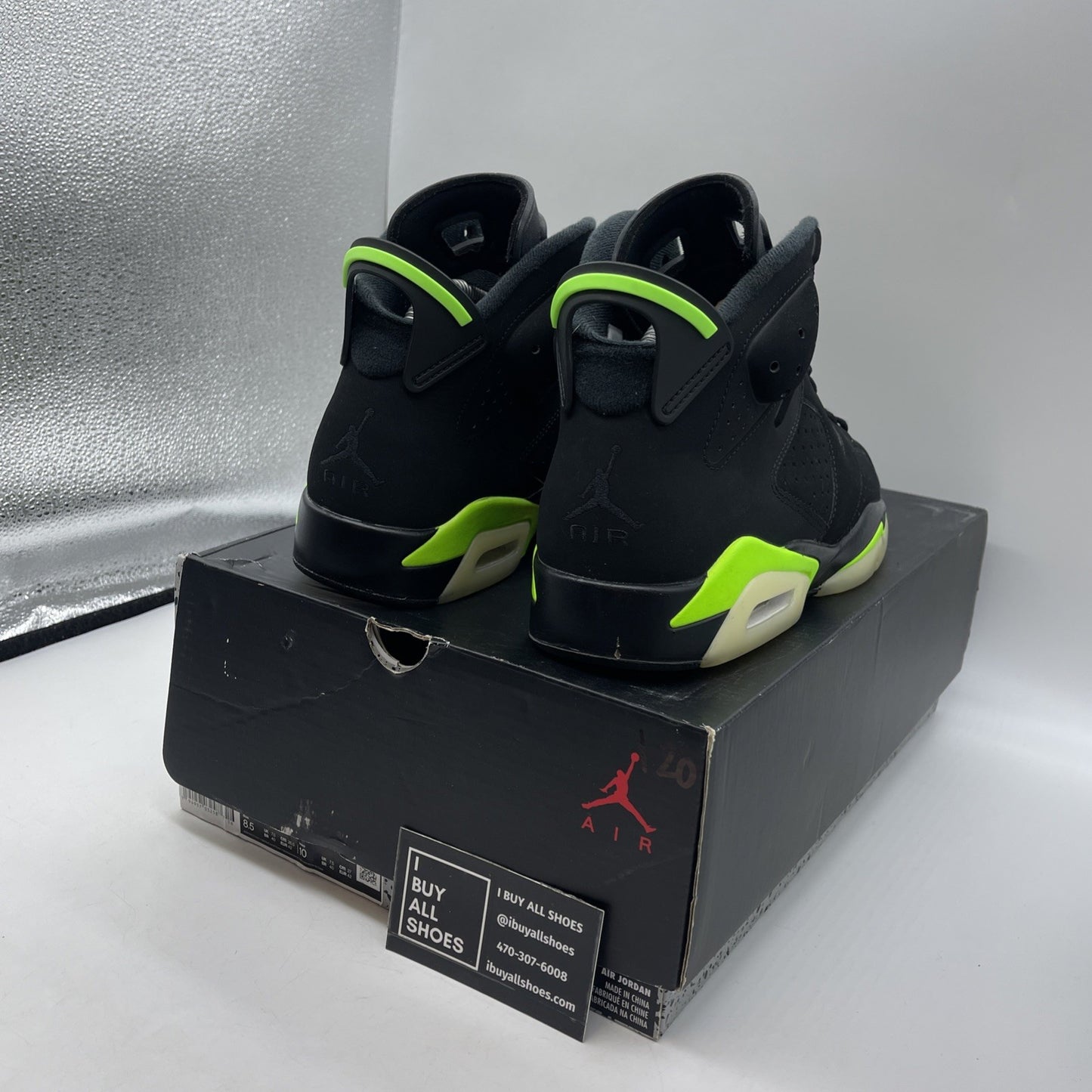 Size 8.5 - Air Jordan 6 Retro Electric Green 2021 Black Suede (CT8529-003)