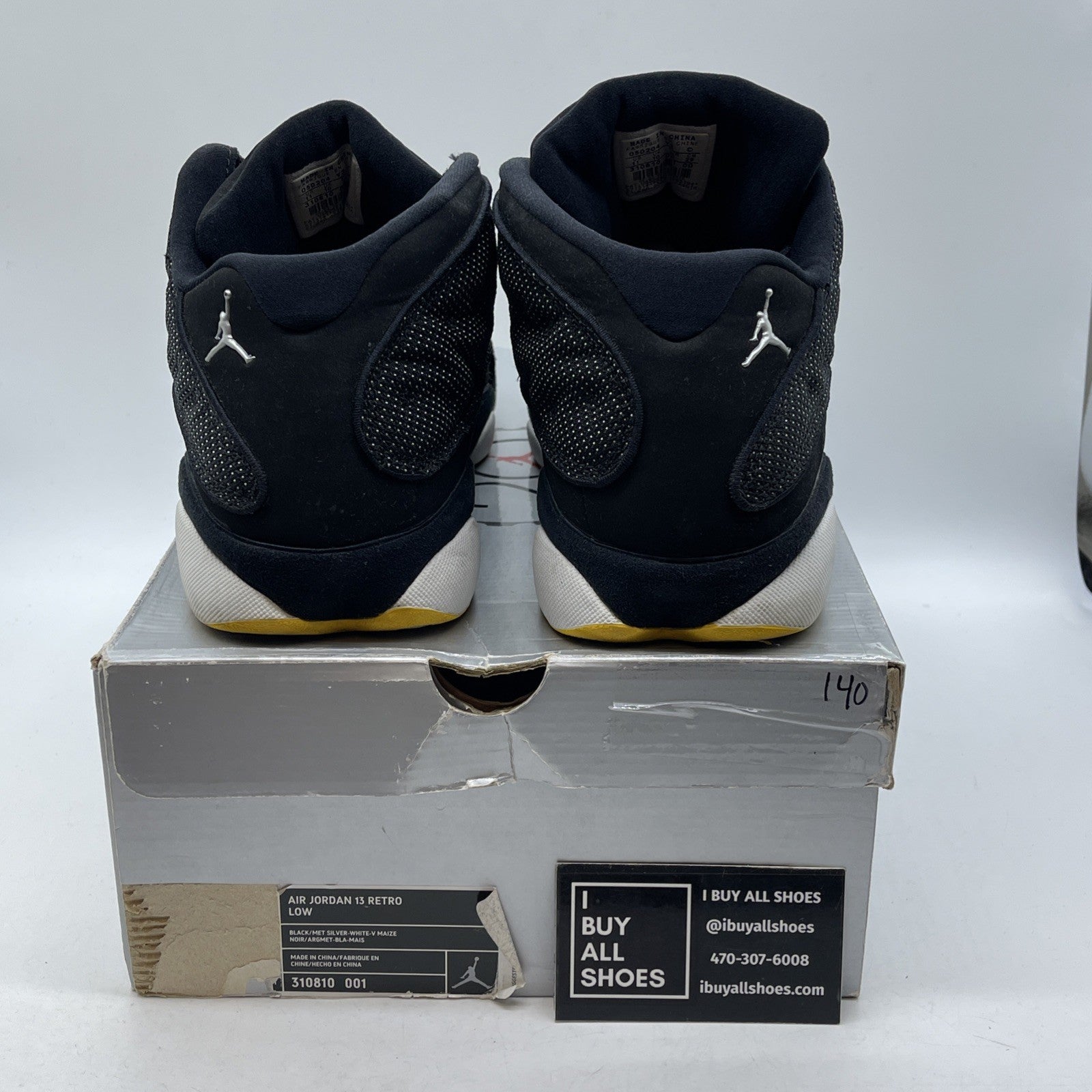 Size 11 - Air Jordan 13 Retro Low Black Varsity Maize Suede (310810-001)