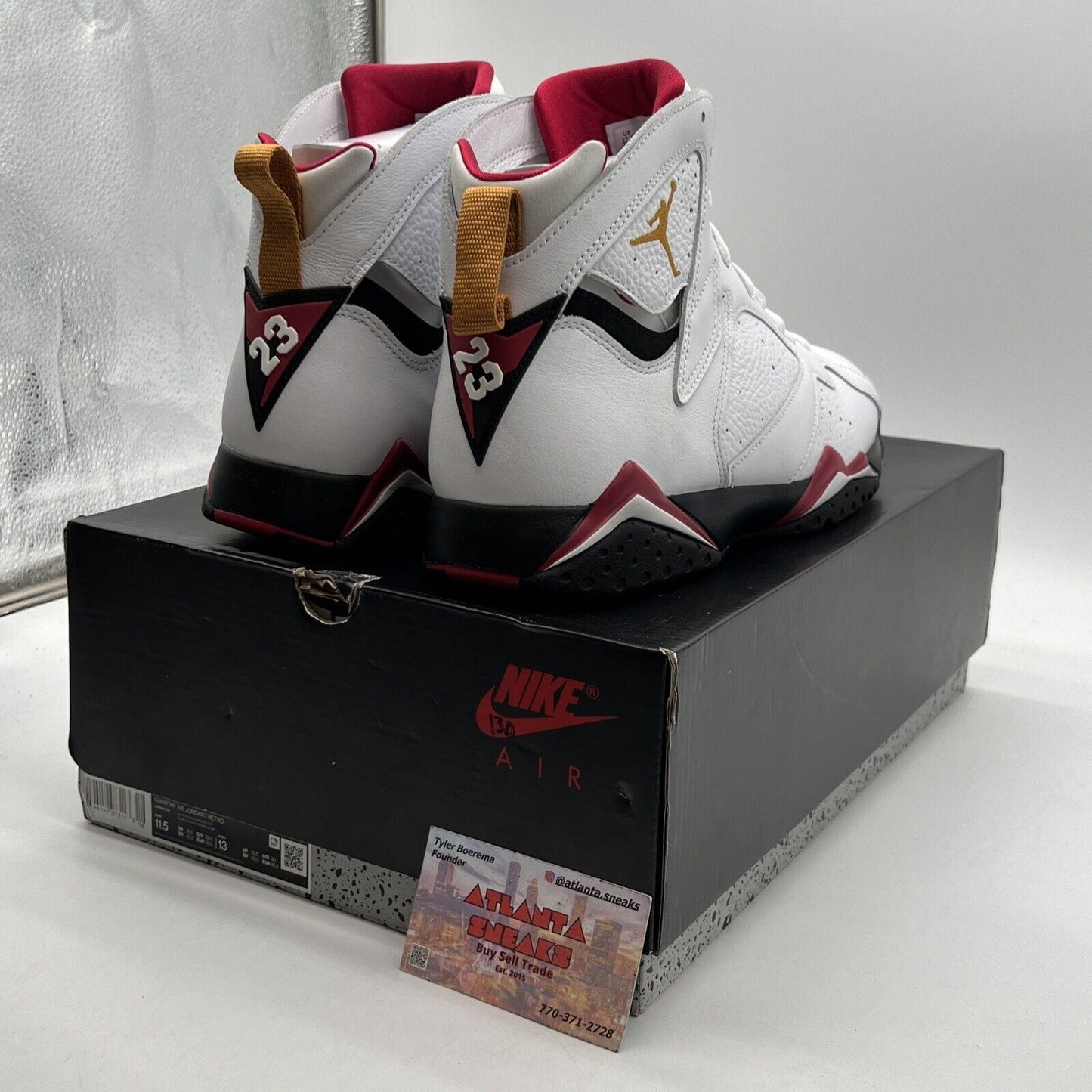 Size 11.5 - Jordan 7 Cardinal 2022 Black Yellow White Red Leather (CU9307-106)