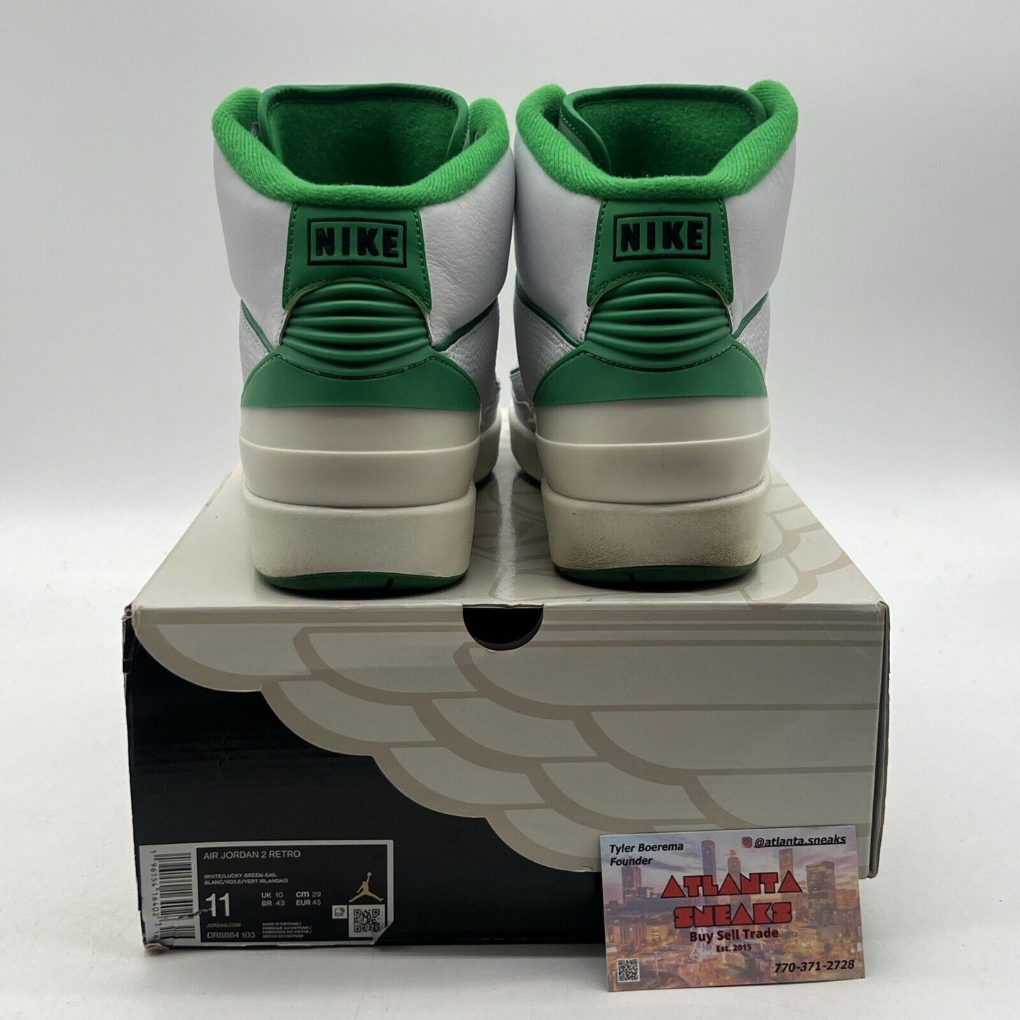 Size 11 - Jordan 2 Retro Lucky Green White Cream Leather (DR8884-103)