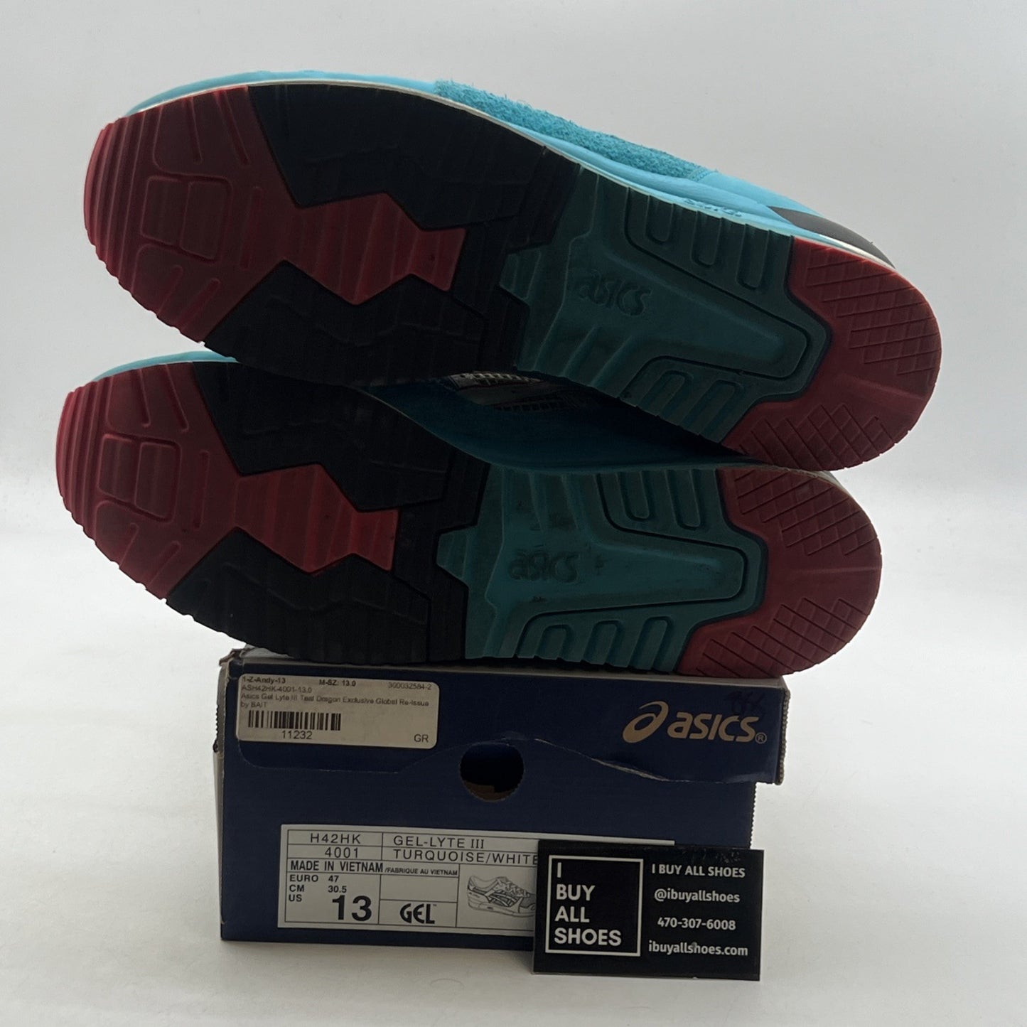 Size 13 - Asics Bait x Gel Lyte 3 Teal Dragon (H42HK4001)