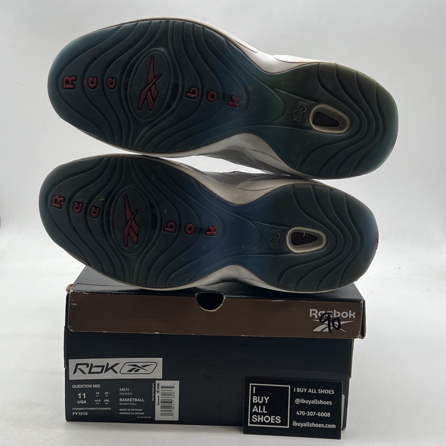 Size 11 - Reebok Question OG 2020 Mid Red Toe (FY1018)