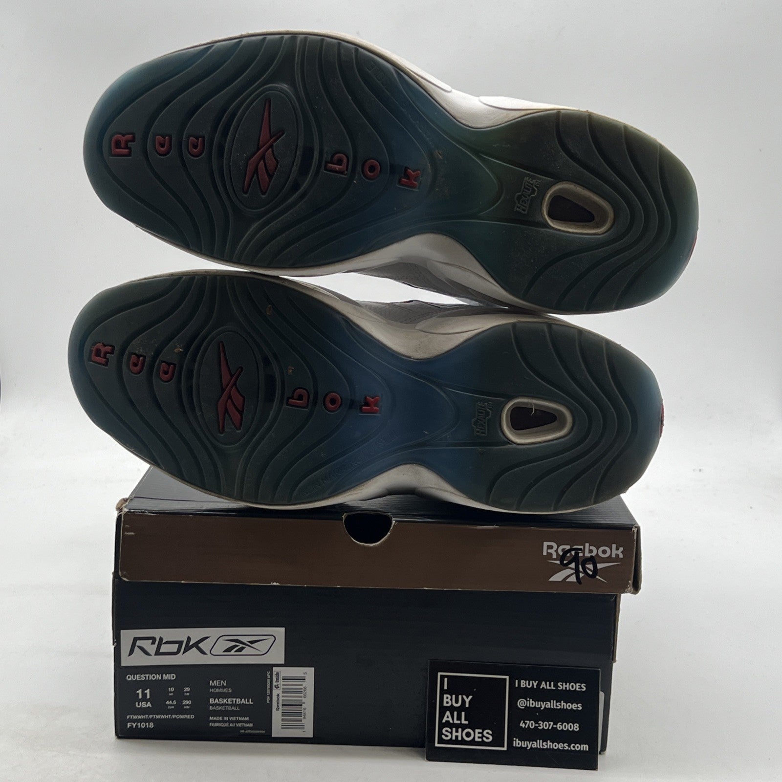 Size 11 - Reebok Question OG 2020 Mid Red Toe (FY1018)