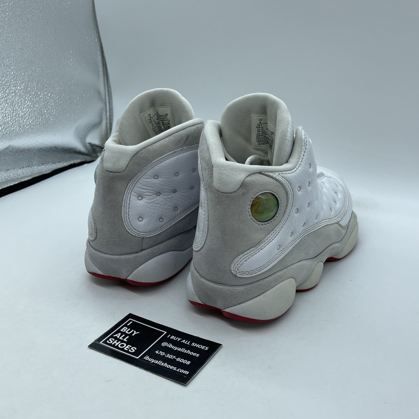 Size 8 - Air Jordan 13 Retro White Wolf Grey Suede Leather (414571-160)