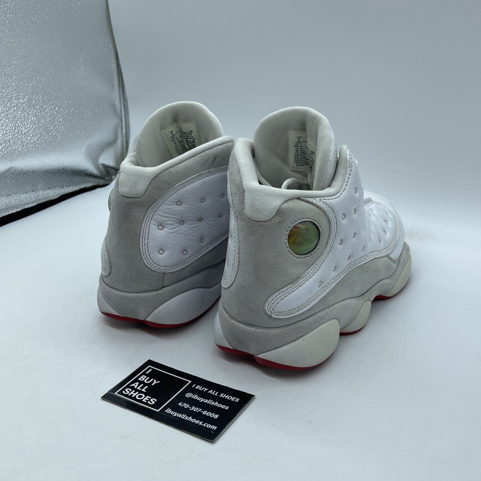 Size 8 - Air Jordan 13 Retro White Wolf Grey Suede Leather (414571-160)