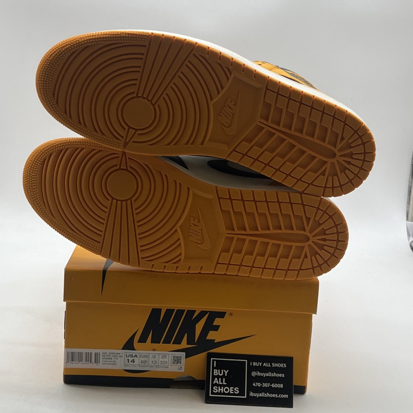 Size 14 - Air Jordan 1 Retro OG High Yellow Toe (555088-711)