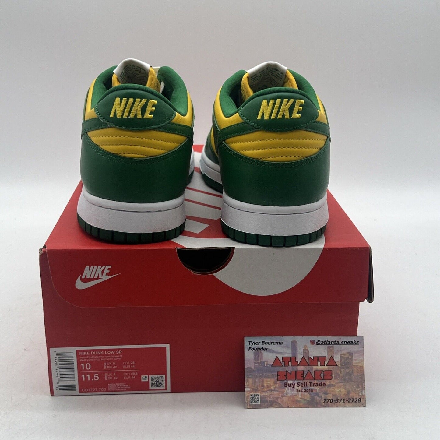 Size 10 - Nike Dunk SP 2020 Low Brazil Green Yellow White Leather (CU1727-700)