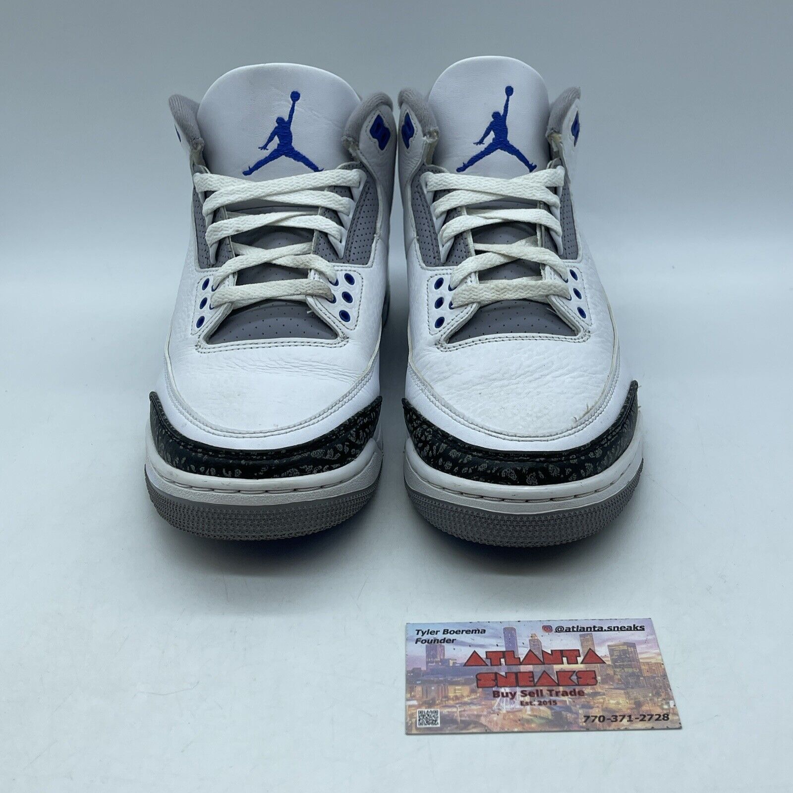 Size 9.5 - Jordan 3 Retro Mid Racer Blue Black White Leather (CT8532-145)