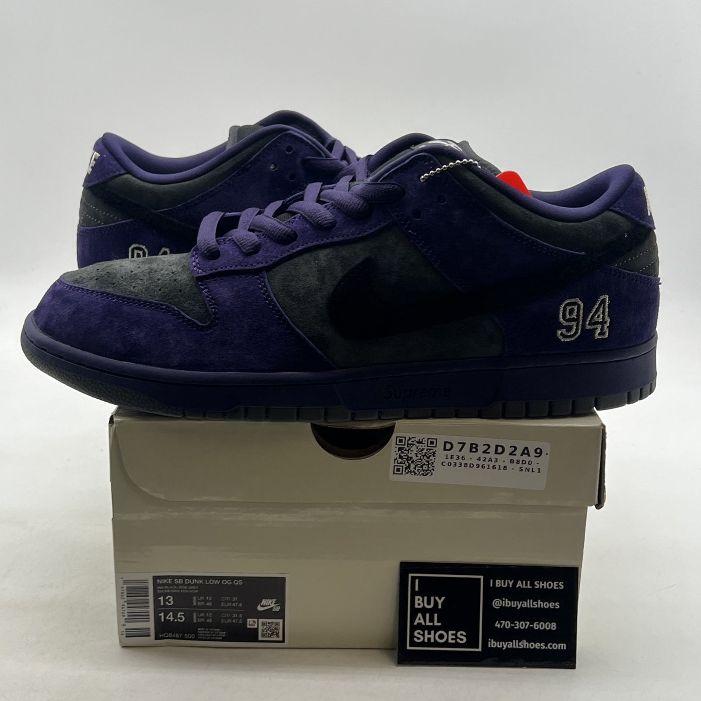 Size 13 - Nike Supreme x Dunk SB Low Ink (HQ8487-500)
