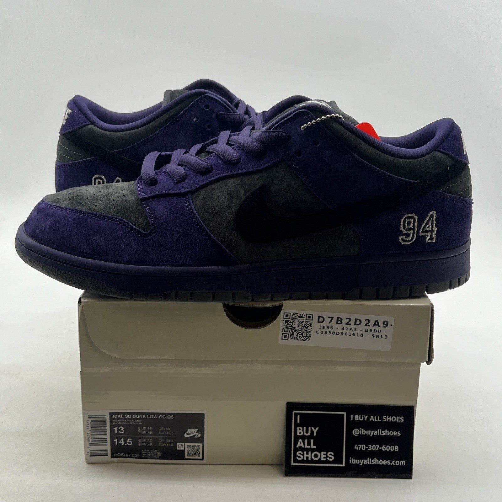 Size 13 - Nike Supreme x Dunk SB Low Ink (HQ8487-500)