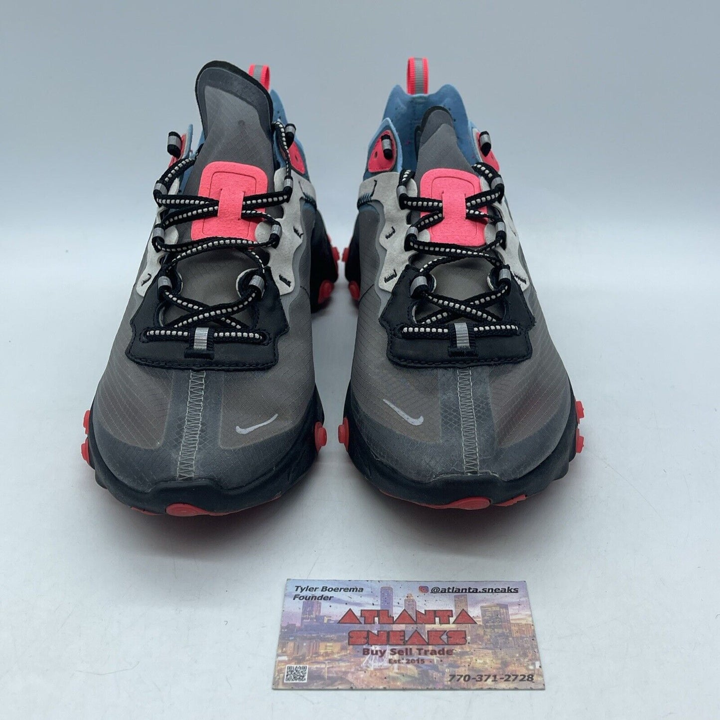 Size 8.5 - Nike React Element 87 Solar Red Black Blue Suede Leather (AQ1090-008)