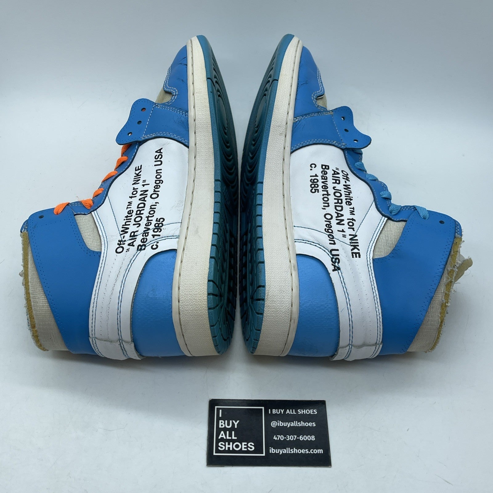 Size 12 - Jordan 1 Retro OG x Off-White High UNC Blue White Grey (AQ0818-148)