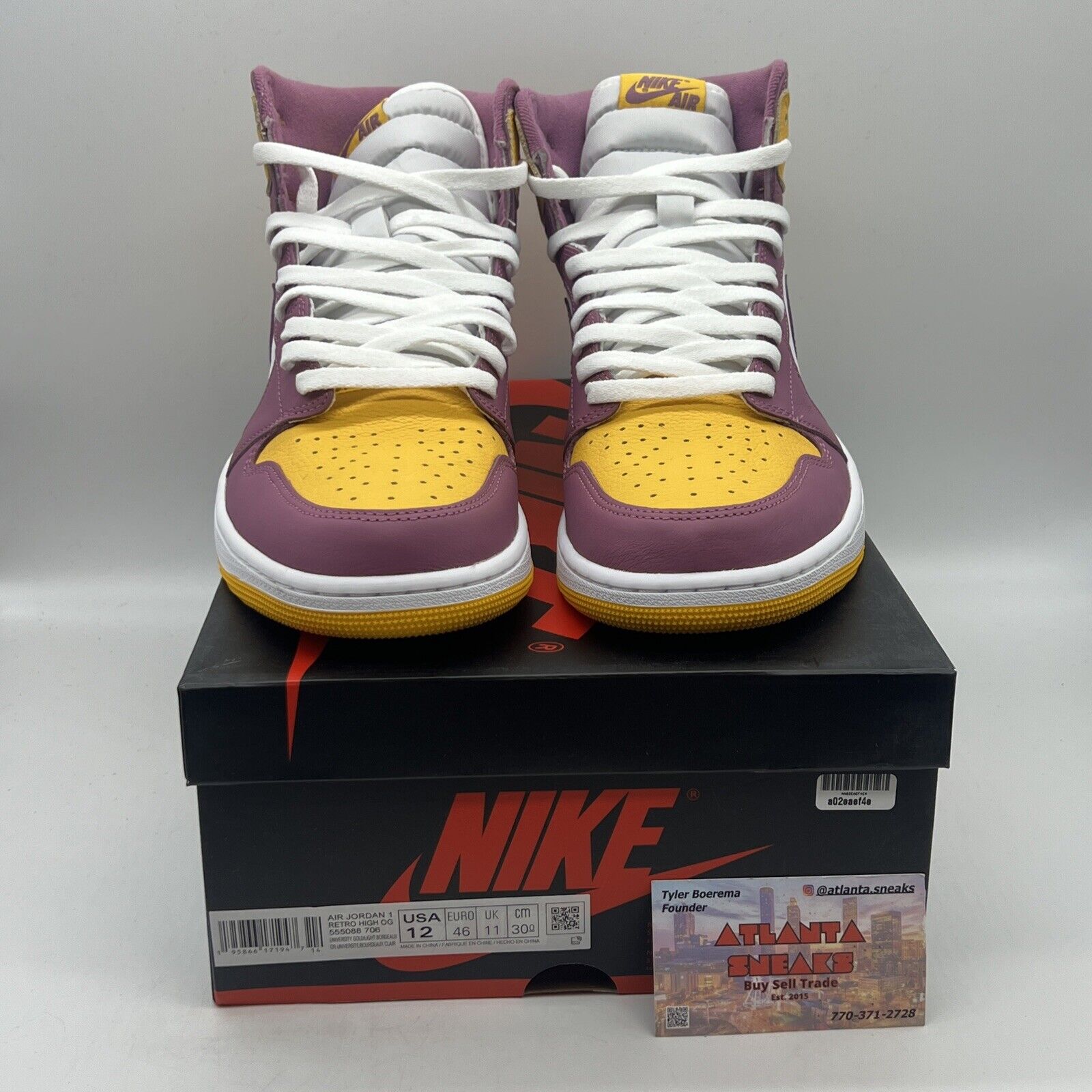 Size 12 - Jordan 1 Retro High OG Brotherhood 2022 Brand New Og All Yellow White