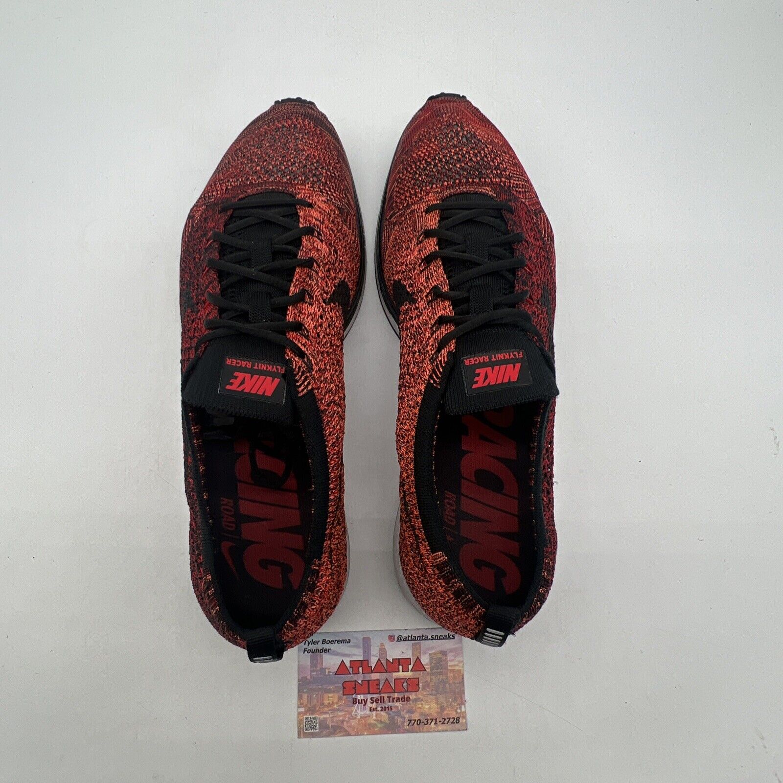 Size 12 - Nike Flyknit Racer Fire Rooster Red White Black (526628-608)